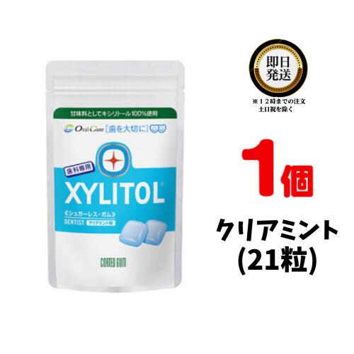 オーラルケア キシリトールガム 歯科専用 ラミチャック 35g (21粒) ×1 クリアミント | Oral Care おーらるけあ XYLITOL きしりとーるがむ キシリトール100% シュガーレス ノンシュガー ガム がむ 歯 袋 歯医者おすすめ 歯科専売品 Mint くりあみんと 袋 歯科専売 歯医者