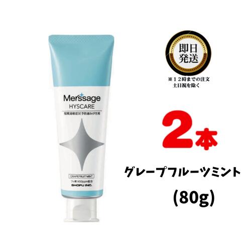 【全商品ポイント10倍！楽天スーパーセール限定！】メルサージュ ヒスケア A グレープフルーツミント 80g ×2 | 松風 まつかぜ しょうふう 知覚過敏予防 ハミガキ フッ素 キシリトール 予防 フッ化ナトリウム 虫歯 着色 ホワイトニング前後 ペーストタイプ 歯磨き 歯磨き粉