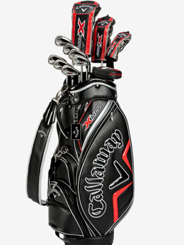 ★期間限定★【全品対象！エントリーでポイント3倍♪】キャロウェイ X HOT ゴルフセット クラブ11本組(#1,FW5,H5,I6,7,8,9,PW,AW,SW,PT) キャディーバッグ付属 【21】 エックスホット 初心者セット ゴルフクラブ セット メンズ