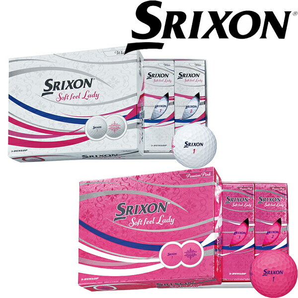 ★全品対象 ★【2点以上 一緒に購入で最大P10倍 要エントリー】【SALE】SRIXON スリクソン ソフトフィール レディ ホワイト／パッションピンク レディース ゴルフボール【21】