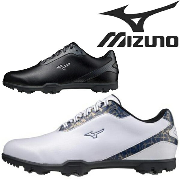 【あす楽】残り25cm ミズノ メンズ ゴルフシューズ ワイドスタイル ライト 51GQ2160 スパイク 靴紐　MIZUNO【21】EEEE 4E 幅広