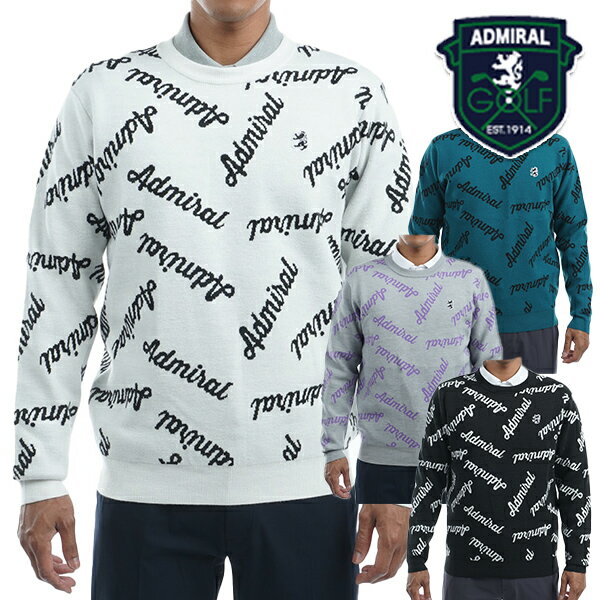 アドミラル ゴルフ 秋冬モデル メンズ ロゴ ジャガード クルーネックセーター ADMA291【22】Admiral GOLF ゴルフ