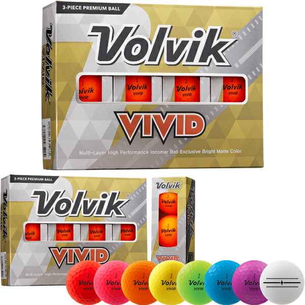 Volvik 2022 NEW VIVID ボルビック ユニセックス VIVID ゴルフボール 1ダースボルビック　ゴルフボール