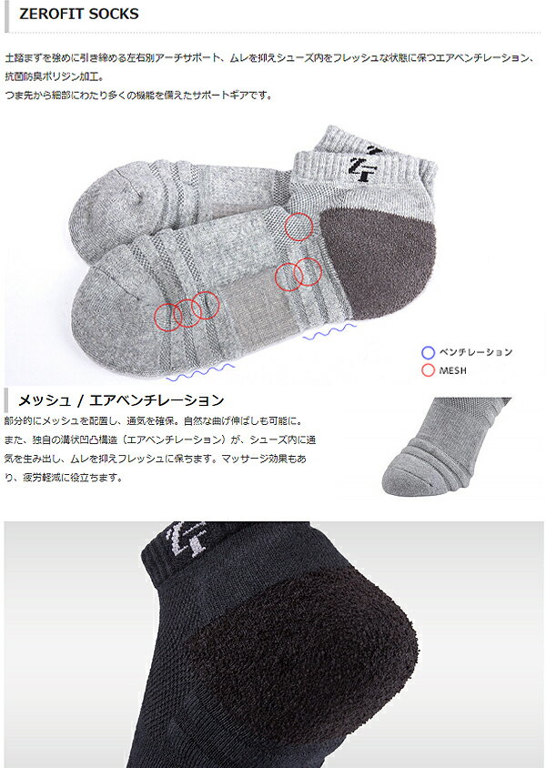 宅配 イオンスポーツ ゼロフィット ショートカット ソックス ZERO FIT SHORT CUT SOCKS 男女兼用 