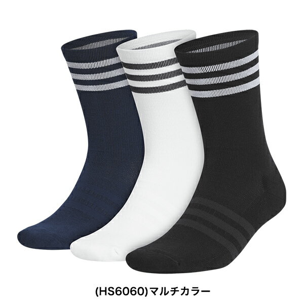 アディダスゴルフ メンズ 3P クルー丈 クッションソックス EFC87 adidas golf 【23】