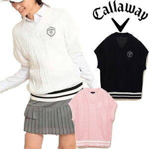 ★SALE★キャロウェイ アパレル 2023年春夏モデル レディース ケーブル ニット ベスト C23119202 Callaway【23】