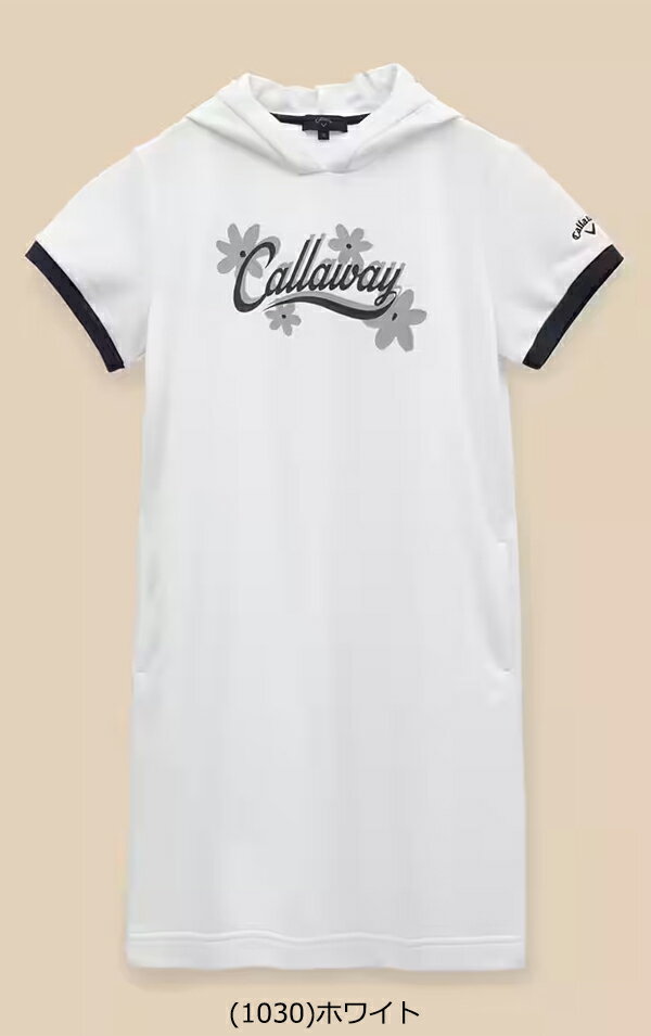 【特価】キャロウェイ アパレル 春夏モデル レディース ロゴ プリント ウラケ スウェット半袖 ワンピース C23129201 Callaway【23】