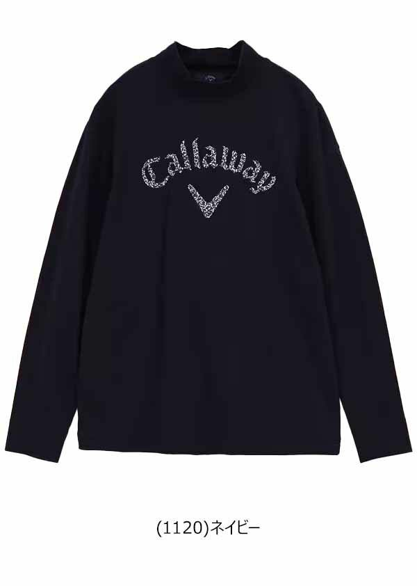 キャロウェイ アパレル 秋冬モデル レディース 天竺 長袖 モックネック ロゴシャツ C23233201 Callaway【23】