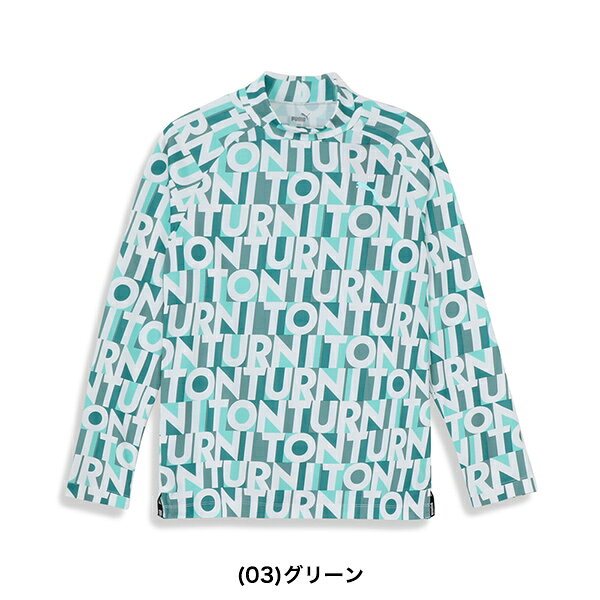 【特価】プーマゴルフ 秋冬モデル メンズ ストレッチ カノコ AOP 長袖モックネック...