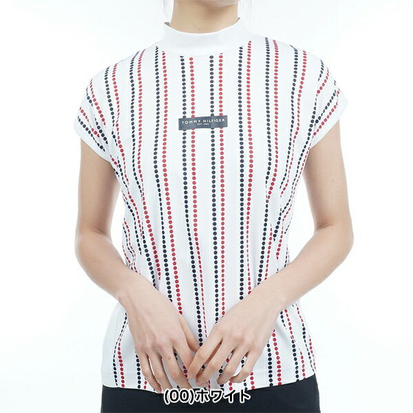 【特価】トミーヒルフィガー 春夏モデル レディース チェーンドット フレンチ モックネック 半袖シャツ THLA323 TOMMY HILFIGER【23】