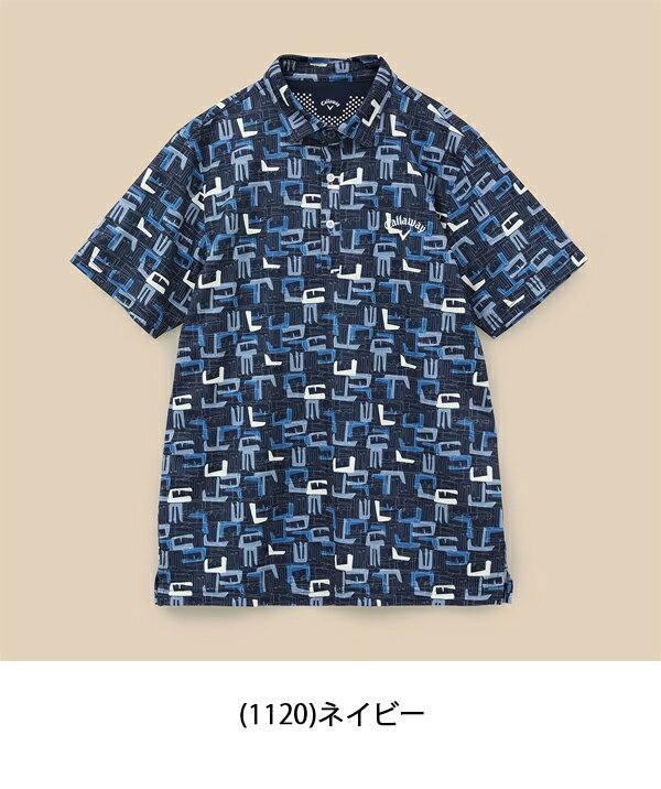 【特価】キャロウェイ アパレル 春夏モデル メンズ アートプリントカノコ 半袖 モックネックシャツ C24134114 Callaway Golf【24】