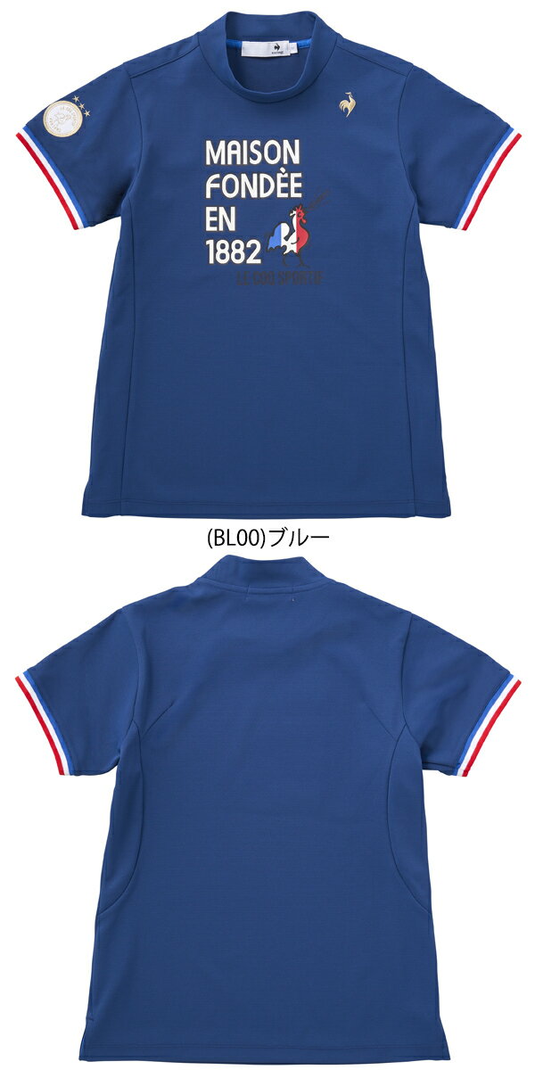 【特価】ルコック 春夏モデル レディース ニワトリアート モックネック 半袖シャツ QGWXJA14【24】le coq sportif [ルコックスポルティフ]