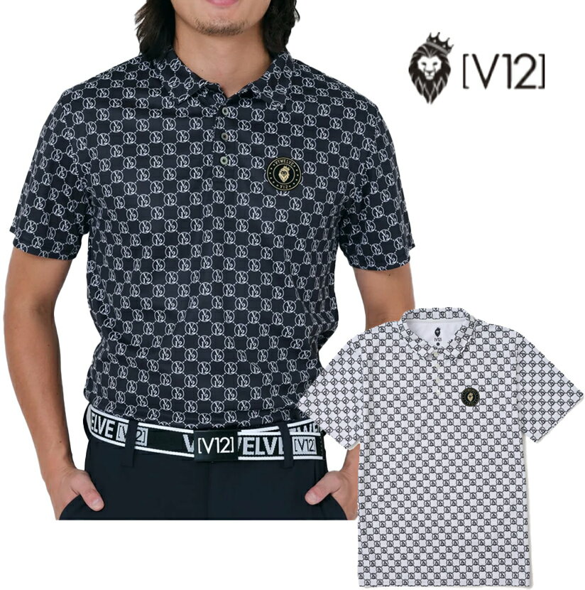 V12 2024年春夏モデル メンズ MONOGRAM POLO 半袖ポロシャツ 半袖 シャツ V122410-PL14【24】