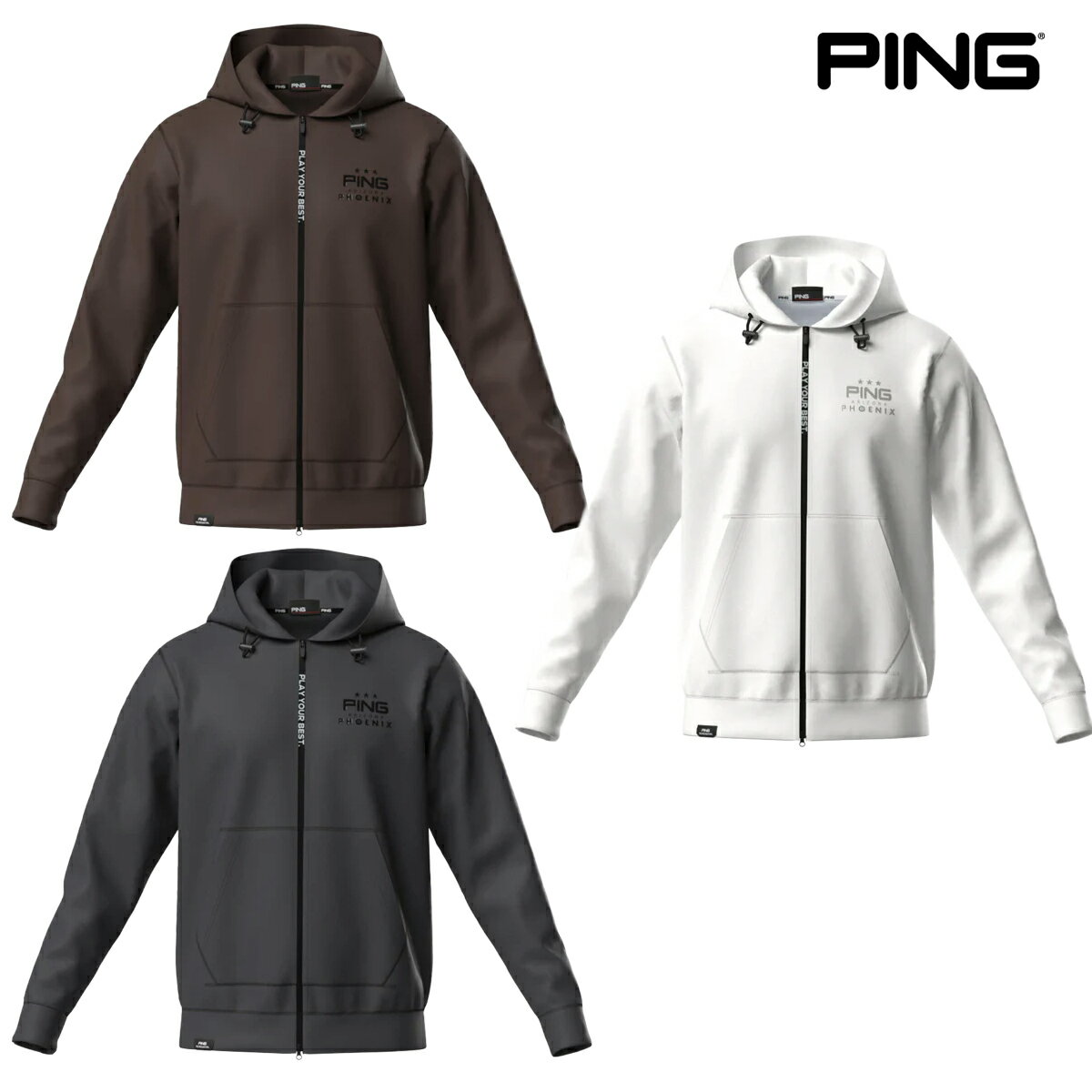 ピンアパレル 2025年秋冬モデル メンズ ダンボールニット フルジップ スウェット フーディー 621-52620..