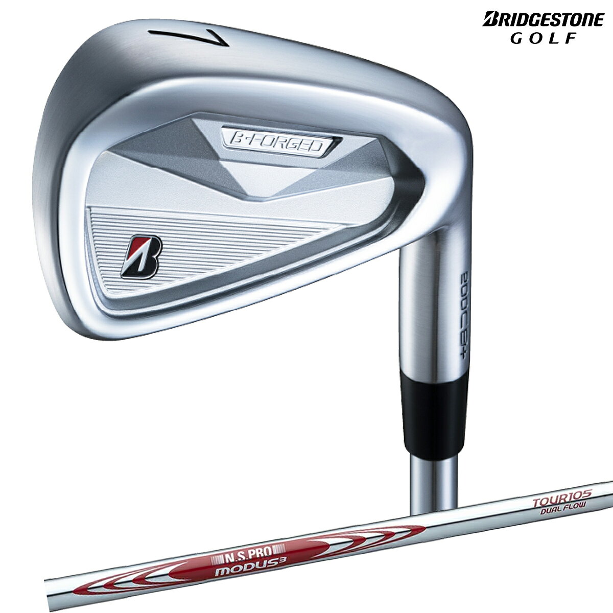 【メーカーカスタム】ブリヂストン メンズ B FORGED 200CB＋ アイアン 5本組(6-9、PW) NS PRO MODUS 3 TOUR 105 DUAL FLOW スチールシャフト ブリヂストンゴルフ オリジナルラバーグリップ (バックライン無し/49.5g/M60)【26FW】