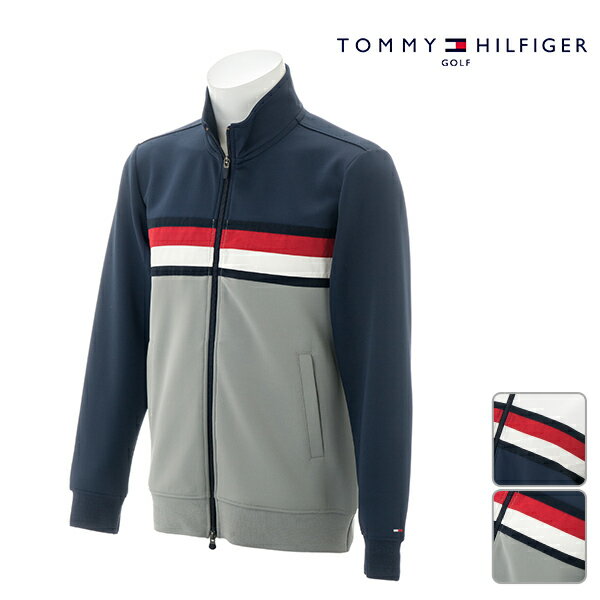 【30％OFF】TOMMY HILFIGER トミーヒルフィガー メンズ ブルゾン 秋冬 THMA885秋冬モデル シグネチャー ストライプ スウェット ジャケット【18】アウター M L LL XL サイズ ゴルフ用品