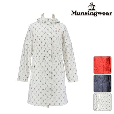 【10%OFF】マンシング 春夏モデル レディース レインウェア ワンピース ペンギンプリント 袖脱着 レッグカバー付き M L LL サイズ le coq【19】ゴルフ mgwnjf02w ゴルフウエア レディース 春夏