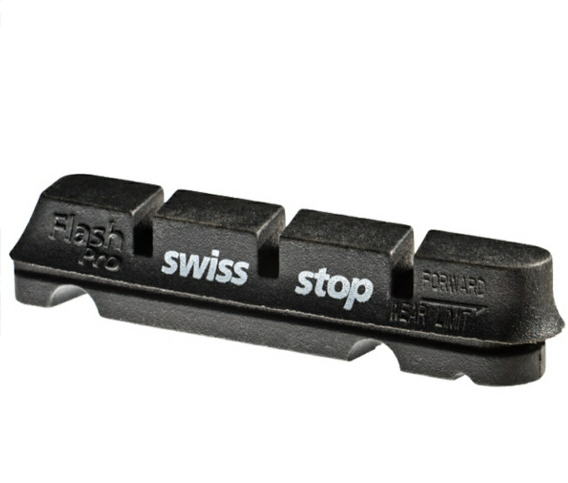 SWISS STOP スイスストップ FLASH PRO Original Black ブレーキシュー 自転車 1台分 リムブレーキ用 ロード カーボンリム非対応 メンテナンス