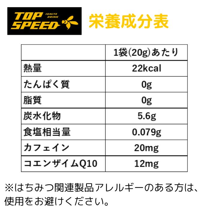 TOP SPEED トップスピード ハチミツフレーバー スズメバチエキス配合 マラソン ゼ...