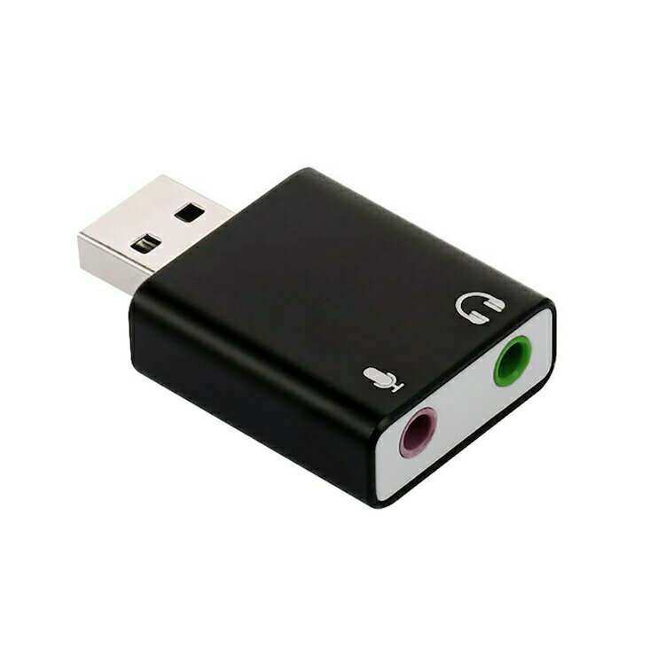 USB外付けサウンドカード USB⇔オーディオ変換アダプタ 3.5mmミニジャック ヘッドホン出力/マイク入力対応 小型軽量 5.1ch/3Dサラウンド対応 オーディオインターフェイス JL-PFUOS15015