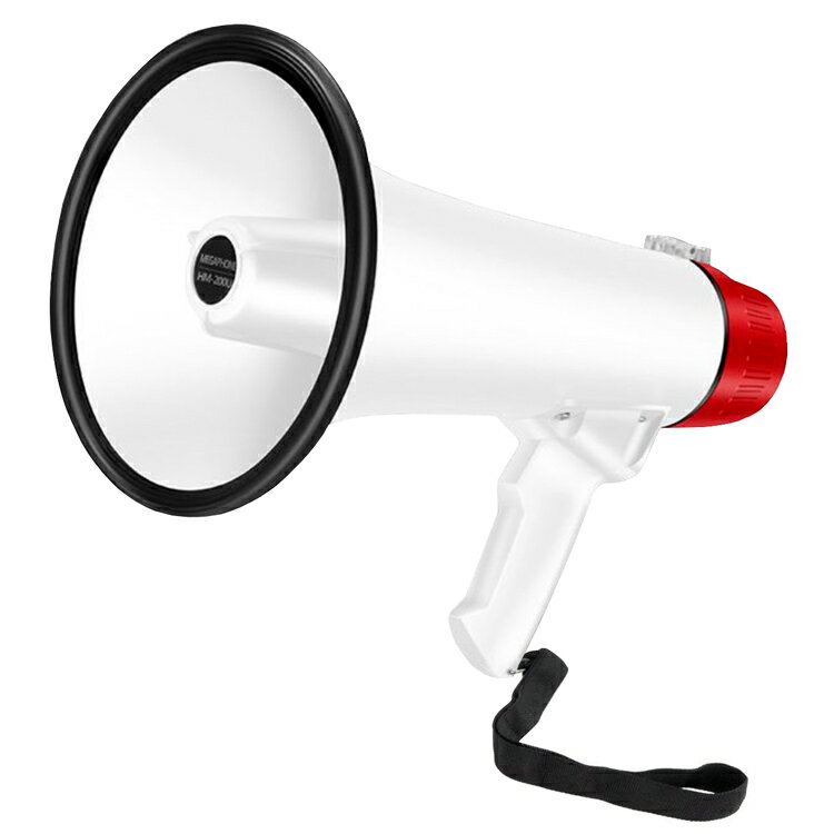 多機能ハンドメガホン 30W 充電式 ハンディ拡声器 乾電池使用可 マイク録音/再生機能 microSD/USBメモリ対応 Bluetooth対応 JL-LPHM200TU