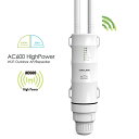 WAVLINK Wi-Fi 無線LAN 中継器 防水 高速 600Mbps ハイパワー 2.4GHz 5GHz アクセスポイント PoE給電(LANケーブル給電...