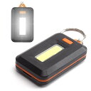 キーホルダーLEDライト COBライト 明るい SOS点灯モード カラビナ付き 乾電池使用 コンパクト 軽量 キャンプ アウトドア JL-KCOB303