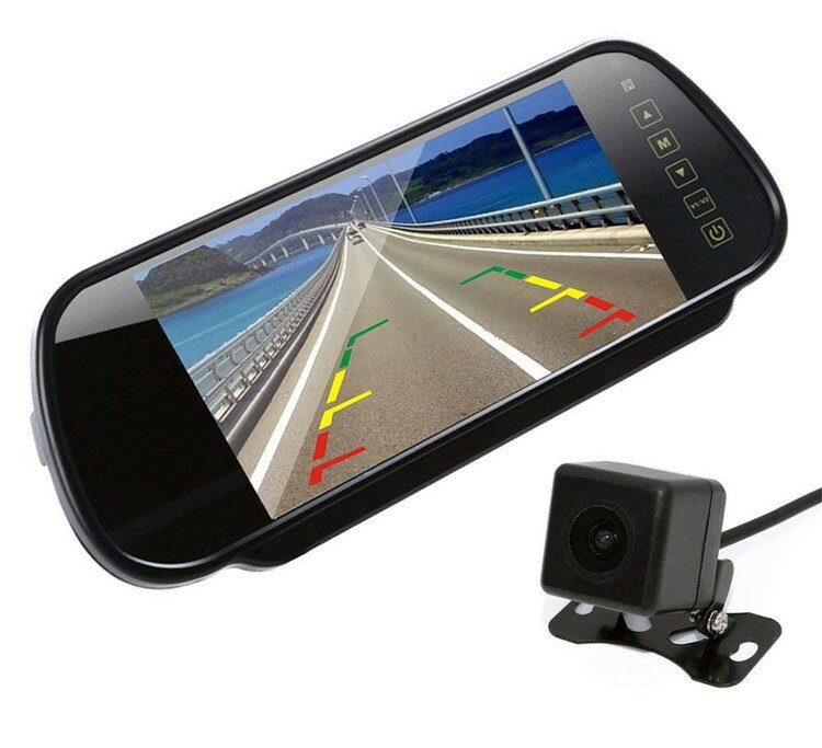 バックカメラセット 高画質CCDバックカメラ 7インチルームミラーモニター JL-700HB021