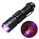 LEDブラックライト 365nm 小型UV懐中電灯 手のひらサイズ 頑丈アルミボディ フィギュア 乾電池式 焦点調節可 紫外線ライト 防水 JL-XPE365 ...