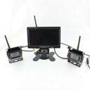 デジタルワイヤレスバックカメラセット 2分割 録画機能搭載 720P高解像度 暗視 大型車、トラックに 12-24V対応 デジタル無線 カメラ2個 車載無線DV...