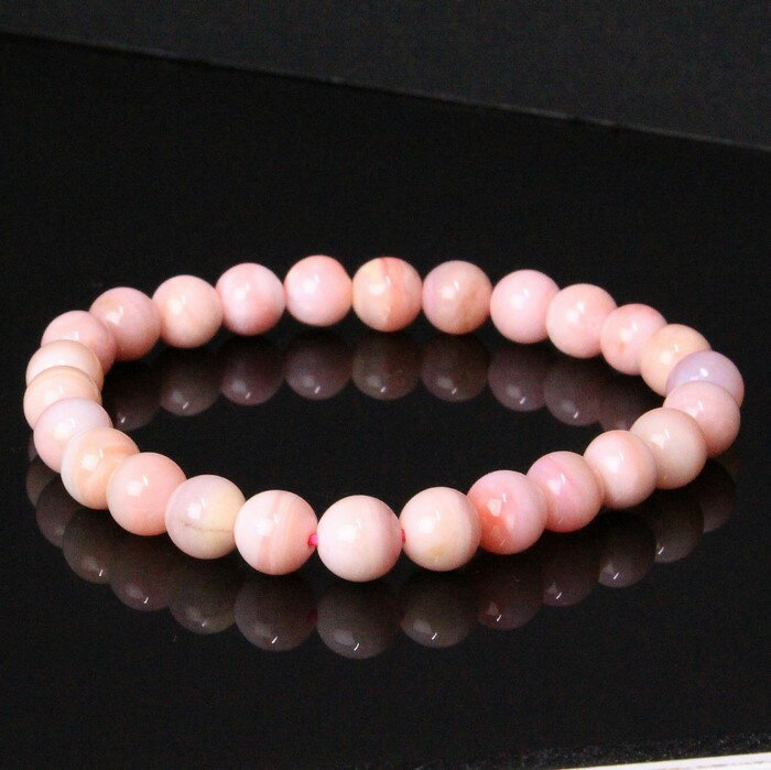 【一点物】ピンクオパール ブレスレット｜蛋白石 Pink Opal オパール【Bracelet ブレスレッド Bangle ブレスレット 腕輪】メンズ Men's レディース 天然石 限定 一点物 ピンクオパール【ポイント割引商品】