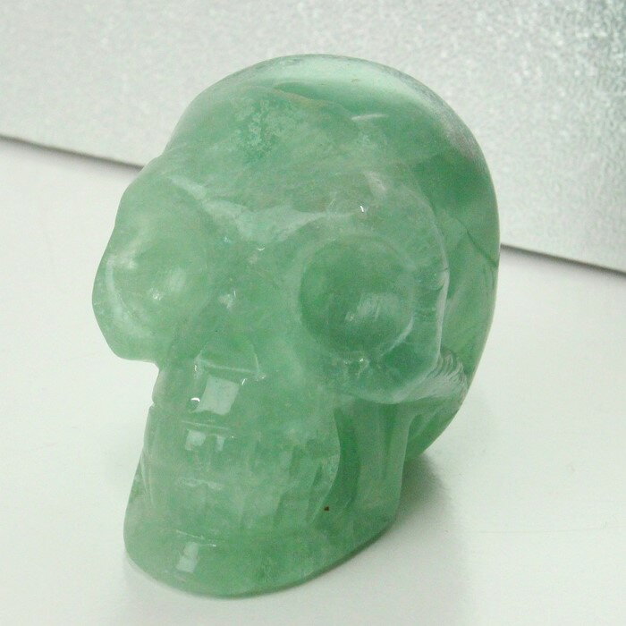 フローライト ドクロ｜スカル 頭蓋骨 しゃれこうべ Scull Skeleton 原石 Gemstone 彫刻 置物 スケルトン【蛍石 Fluorite 緑 フローライト】メンズ レディース パワーストーン 天然石 海外直輸入価格 フローライト【ポイント割引商品】