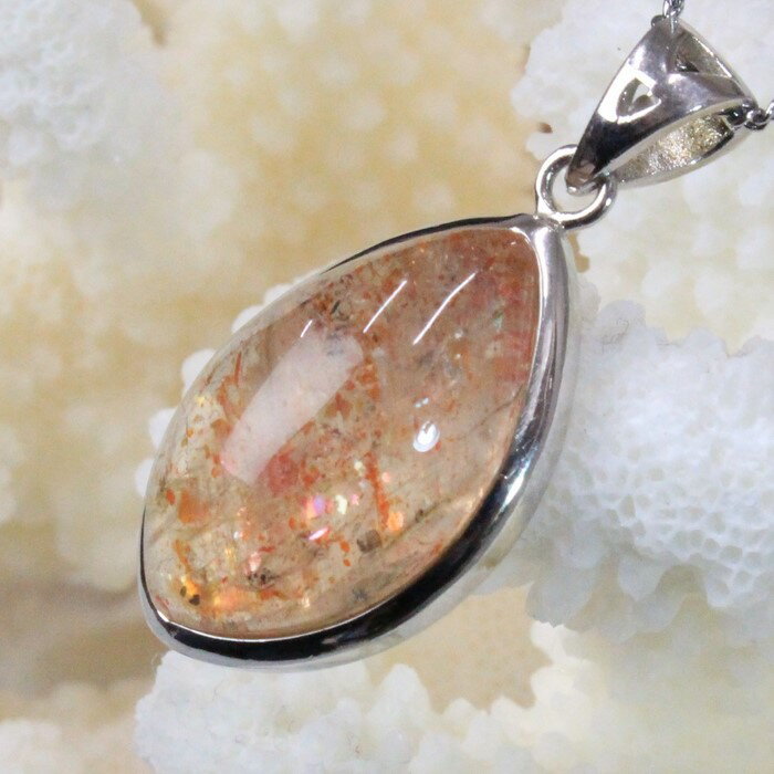 パワーストーン ペンダント サンストーン ペンダント｜日長石 Sunstone 太陽石 サン ストーン ネックレス ペンダント チャーム Pendant Necklace 首輪｜メンズ レディース 一点物 パワーストーン サンストーン