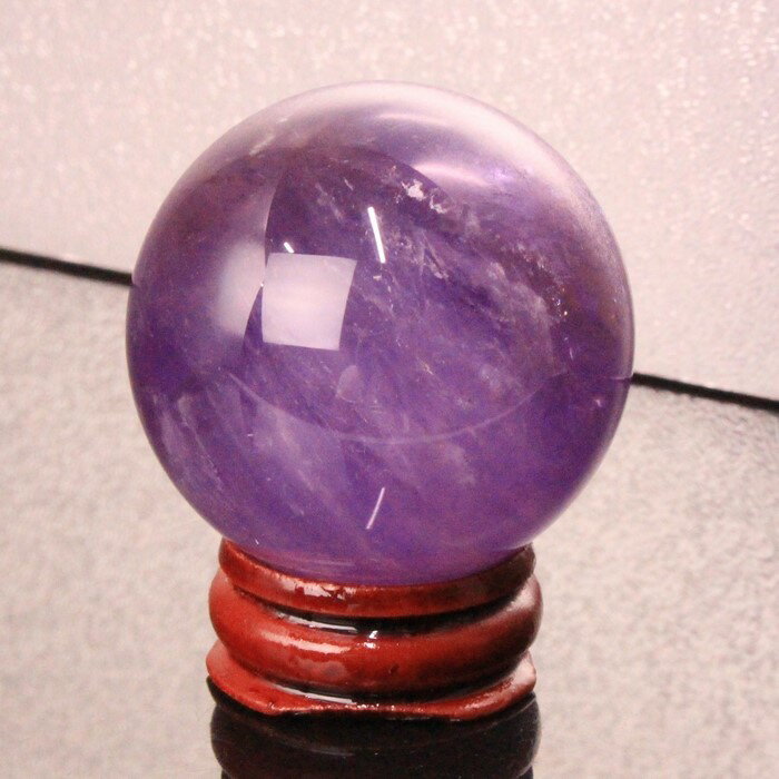 【43mm】アメジスト 丸玉|紫水晶 Amethyst アメシスト アメジスト【原石 Circle Ball 球体 置物 台座 水晶球 水晶玉 Ruth Sph...