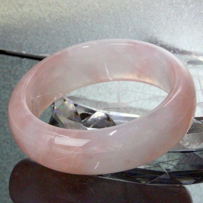 【一点物】【女性用Mサイズ】ローズクォーツ バングル｜Rose Quartz 紅水晶 ローズクォーツ ブレスレット Bangle 腕輪 Bracelet｜ メンズ レディース パワーストーン 天然石 海外直輸入価格 ローズクォーツ【ポイント割引商品】 パワーストーン ブレスレット 天然石