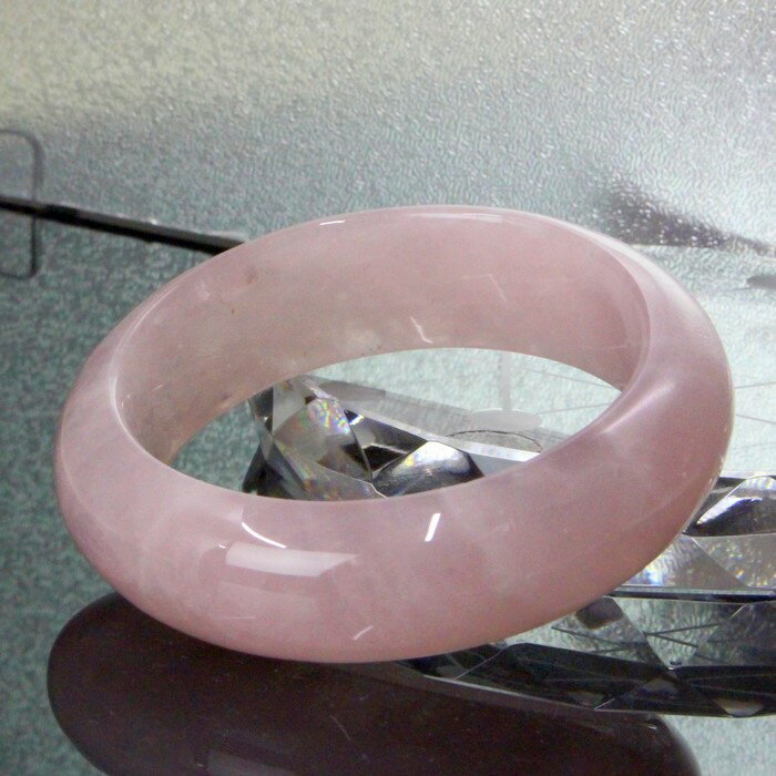 【一点物】【女性用Mサイズ】ローズクォーツ バングル｜Rose Quartz 紅水晶 ローズクォーツ ブレスレット Bracelet Bangle バングル 腕輪｜ メンズ レディース 一点物 パワーストーン ローズクォーツ