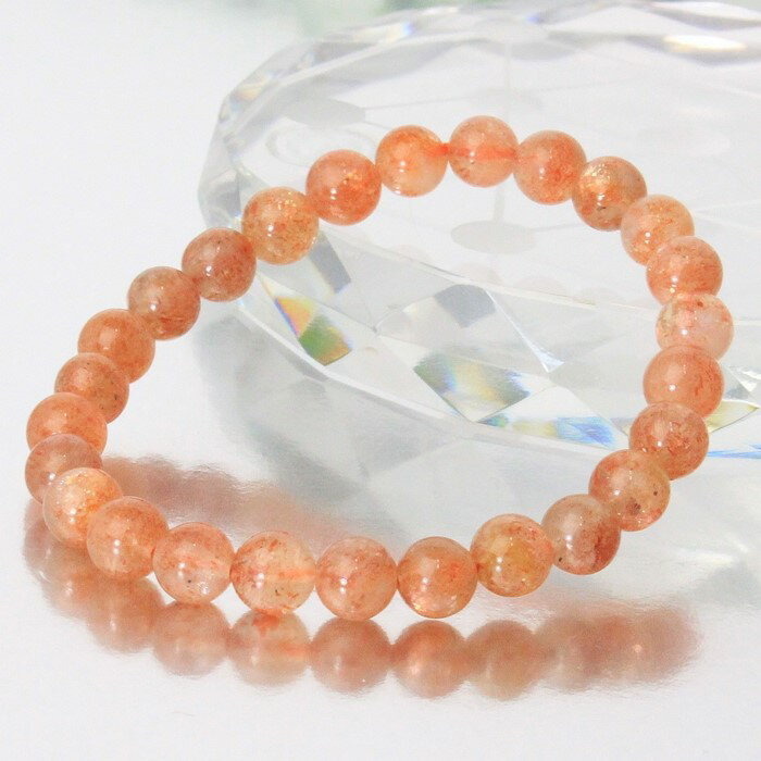 【一点物】サンストーン ブレスレット｜日長石 Sunstone 太陽石 サンストーン【ブレスレット Bangle 数珠 腕輪 ブレスレッド バングル Bracelet】メンズ レディース パワーストーン 天然石 海外直輸入価格 サンストーン パワーストーン ブレスレット 天然石のサムネイル