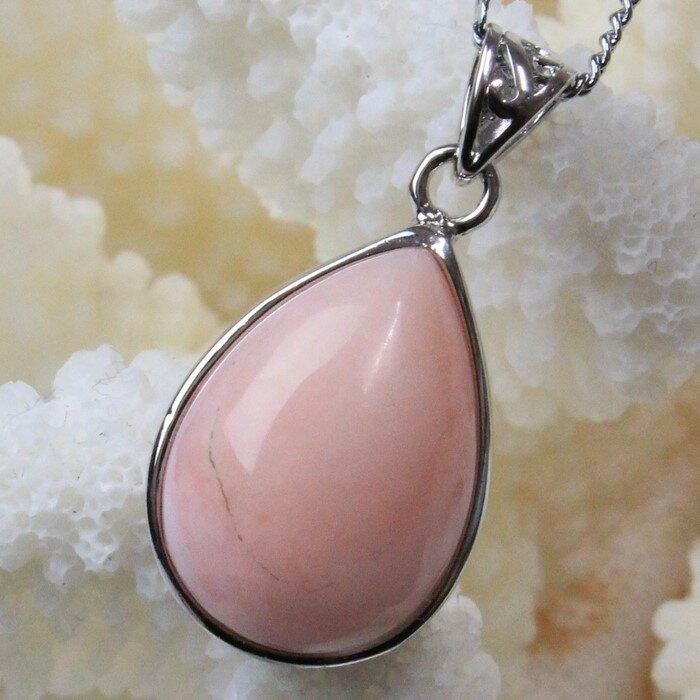 ピンクオパール ペンダント|Pink Opal 蛋白石 ピンクオパール ネックレス Pendant ネックレス ペンダントトップ Necklace|メンズ レデ...