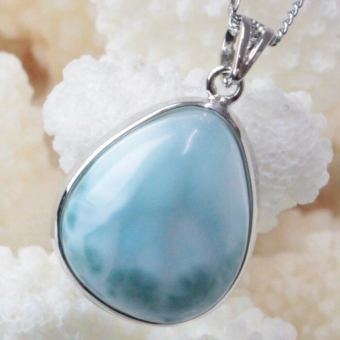 ラリマー ペンダント|ペクトライト Larimar 曹灰針石 Pectolite ラリマー ネックレス ペンダントトップ Pendant ネックレス ペンダント...