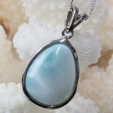 ラリマー ペンダント|Larimar ペクトライト 曹灰針石 Pectolite ラリマー ネックレス ペンダントトップ Pendant Necklace|メン...