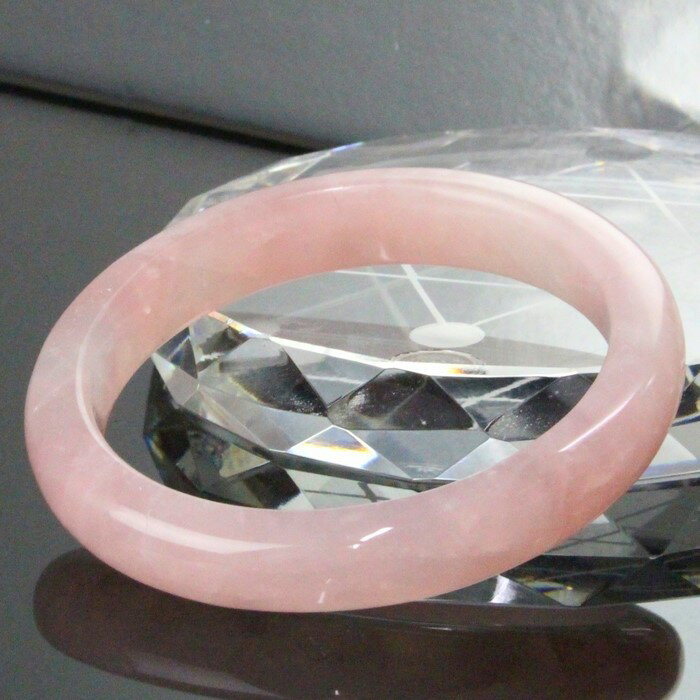 【一点物】ローズクォーツ バングル｜紅水晶 Rose Quartz ローズクォーツ ブレスレット Bracelet ブレスレッド バングル Bangle 腕輪｜メンズ レディース 限定 一点物 パワーストーン ローズクォーツ【女性用Lサイズ】