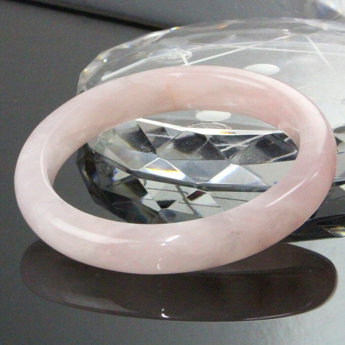 【一点物】ローズクォーツ バングル｜紅水晶 Rose Quartz ローズクォーツ ブレスレット Bangle 腕輪 Bracelet ブレスレッド バングル｜メンズ レディース 一点物アイテム 天然石 ローズクォーツ【女性用Mサイズ】 パワーストーン ブレスレット 天然石