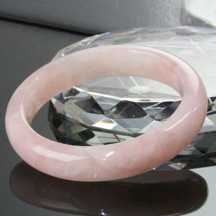 【一点物】ローズクォーツ バングル｜紅水晶 Rose Quartz ローズクォーツ ブレスレット バングル Bracelet Bangle 腕輪｜メンズ レディース 限定 一点物 パワーストーン ローズクォーツ【女性用Mサイズ】