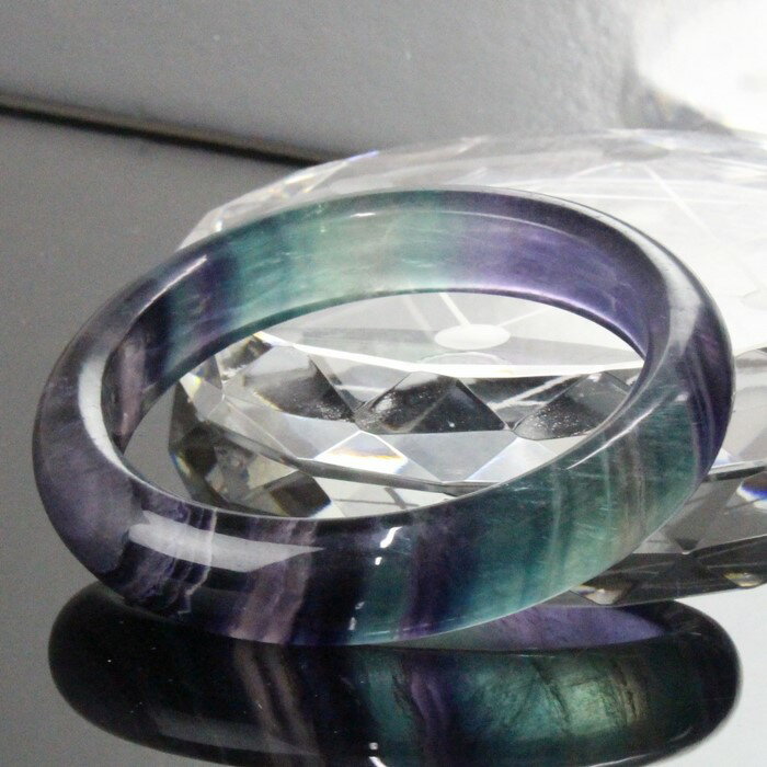 【一点物】フローライト バングル｜Fluorite 緑 グリーン 蛍石 フローライト ブレスレット Bangle 腕輪 Bracelet ブレスレッド バングル｜メンズ レディース 一点物アイテム 天然石 フローライト【女性用Lサイズ】