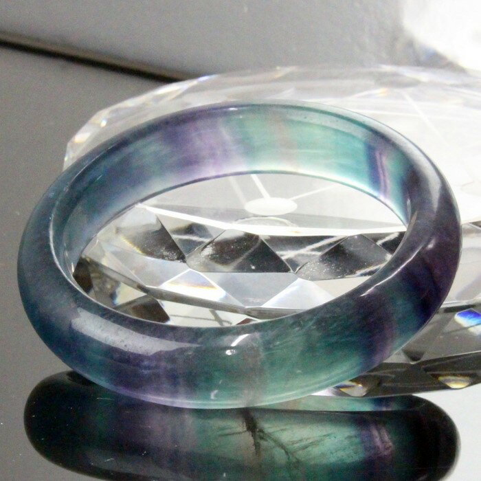 【一点物】フローライト バングル｜Fluorite 緑 グリーン 蛍石 フローライト ブレスレット バングル Bracelet ブレスレッド Bangle 腕輪｜メンズ レディース パワーストーン 天然石 海外直輸入価格 フローライト【女性用Sサイズ】