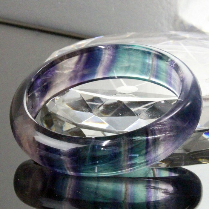 【一点物】フローライト バングル｜Fluorite 緑 グリーン 蛍石 フローライト ブレスレット Bracelet ブレスレッド バングル Bangle 腕輪｜メンズ レディース 限定 一点物 パワーストーン フローライト【女性用Mサイズ】