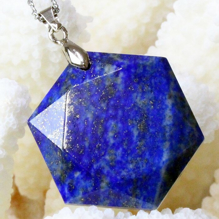 【一点物】ラピスラズリ ペンダント｜ラピス 青金石 Lapis Lazuli 六芒星 ヘキサゴン ダビデの星 Hexagon ラピスラズリ ネックレス Pendant ペンダントトップ Necklace｜メンズ レディース パワーストーン 天然石 海外直輸入価格 ラピスラズリ