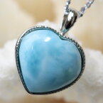 ラリマー ペンダント｜Larimar 曹灰針石 Pectolite ペクトライト ラリマー ネックレス ペンダントヘッド Pendant Necklace｜メンズ レディース 一点物アイテム 天然石 ラリマー