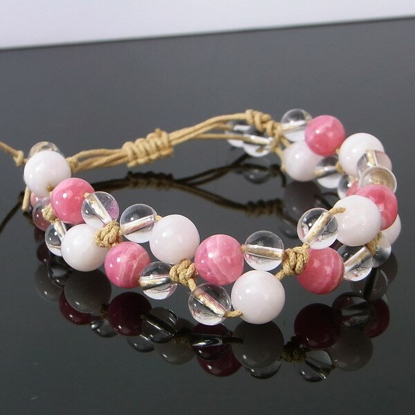 ピンクオパール ブレスレット 天然石アクセサリー ピンクオパール｜オパール 蛋白石 Opal Pink Opal【Bracelet 腕輪 ブレスレッド 手編み Breath Rosary マクラメ編み 】メンズ Men's レディース Ladies パワーストーン 天然石｜