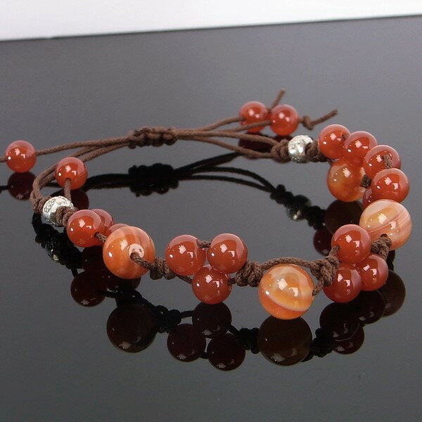 赤瑪瑙 ブレスレット アゲートアクセサリー 赤瑪瑙｜瑪瑙 メノウ めのう アゲート Agate 【Bracelet 腕輪 ブレスレッド 手編み Breath Rosary マクラメ編み 】メンズ Men's レディース Ladies パワーストーン 天然石 海外直輸入価格 Power Stone Natural ｜